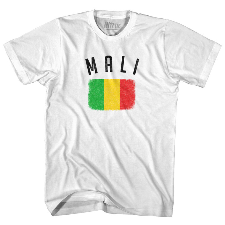 Mali Country Flag Heritage Adult Cotton T-shirt - White
