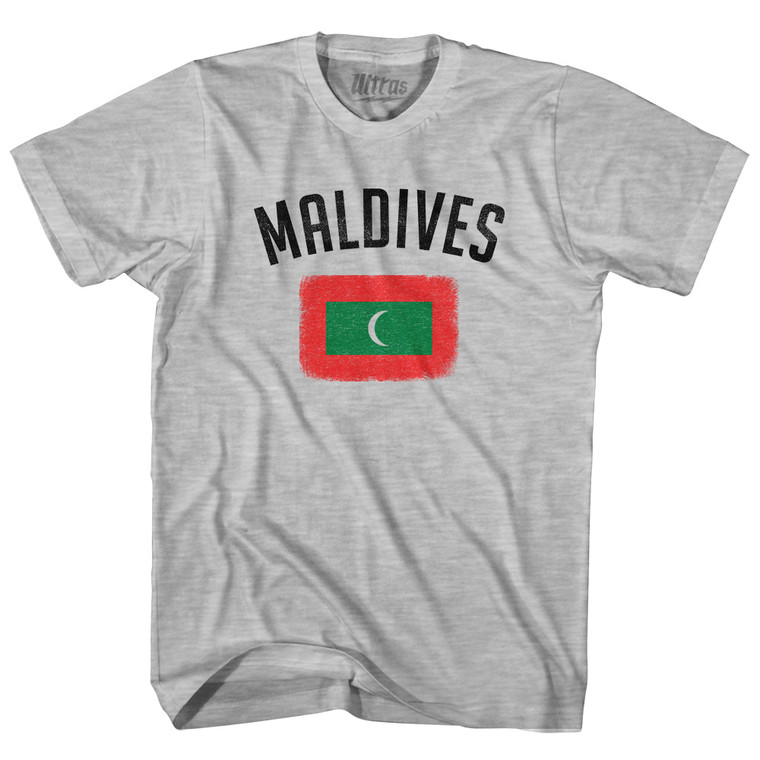 Maldives Country Flag Heritage Adult Cotton T-shirt - Grey Heather
