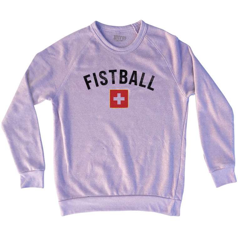 Switzerland Fistball Country Flag Adult Tri-Blend Sweatshirt - Pink