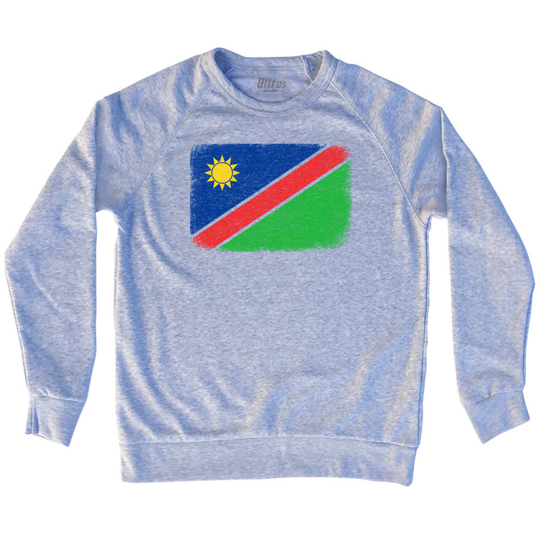 Namibia Country Flag Adult Tri-Blend Sweatshirt - Heather Grey Namibia Country Flag Adult Tri-Blend Sweatshirt - Heather Grey