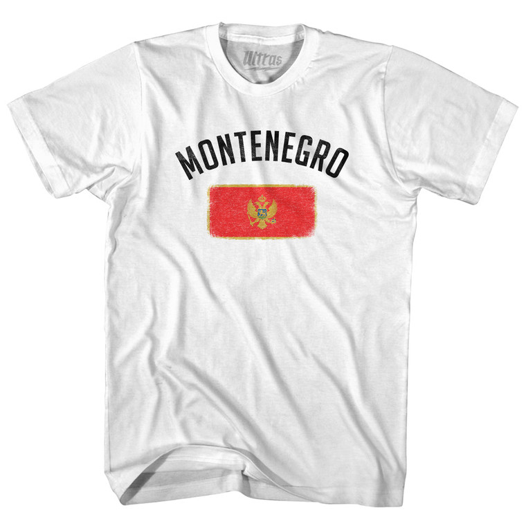 Montenegro Country Flag Heritage Adult Cotton T-shirt - White