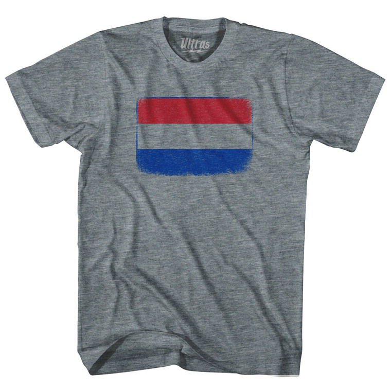 Netherlands Country Flag Womens Tri-Blend Junior Cut T-Shirt - Athletic Grey