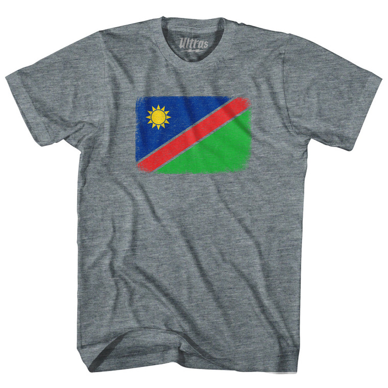 Namibia Country Flag Womens Tri-Blend Junior Cut T-Shirt - Athletic Grey