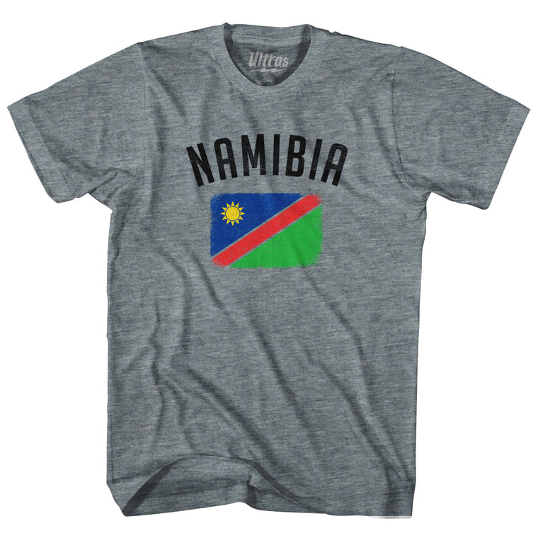 Namibia Country Flag Heritage Adult Tri-Blend T-shirt - Athletic Grey