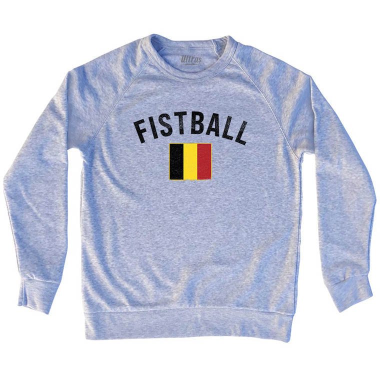 Belgium Fistball Country Flag Adult Tri-Blend Sweatshirt - Grey Heather