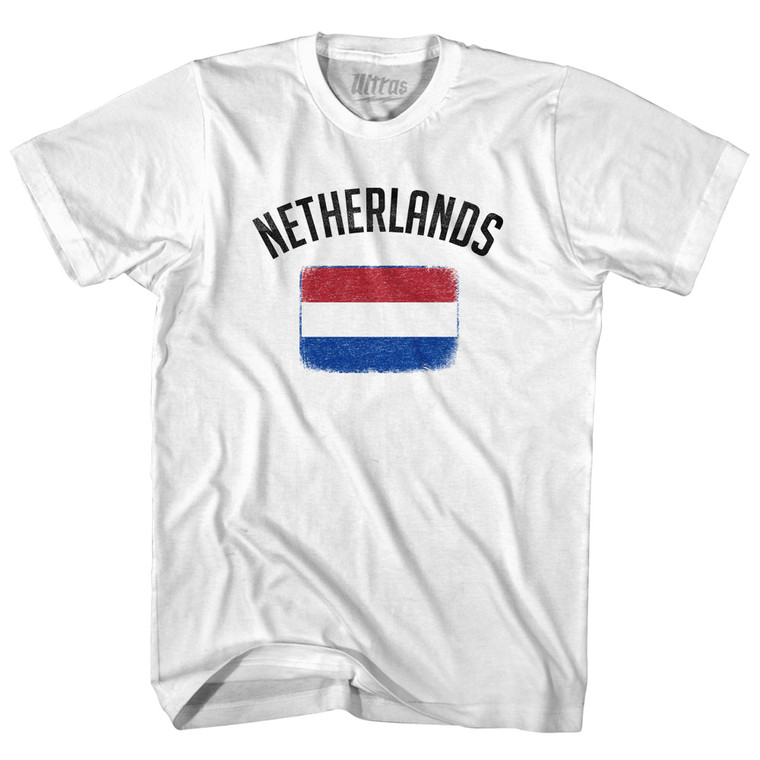 Netherlands Country Flag Heritage Youth Cotton T-shirt - White
