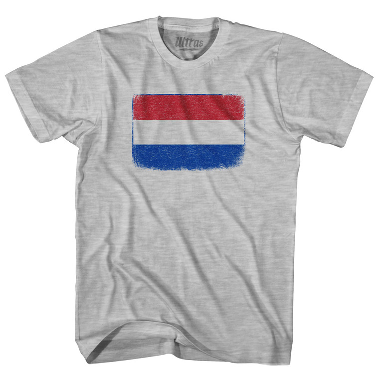 Netherlands Country Flag Womens Cotton Junior Cut T-Shirt - Grey Heather
