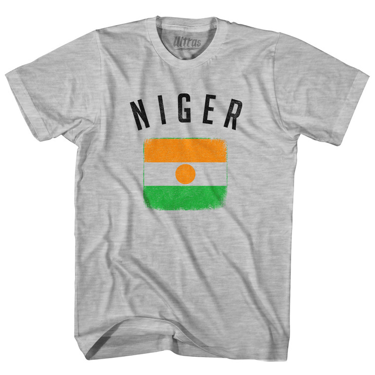 Niger Country Flag Heritage Womens Cotton Junior Cut T-Shirt - Grey Heather