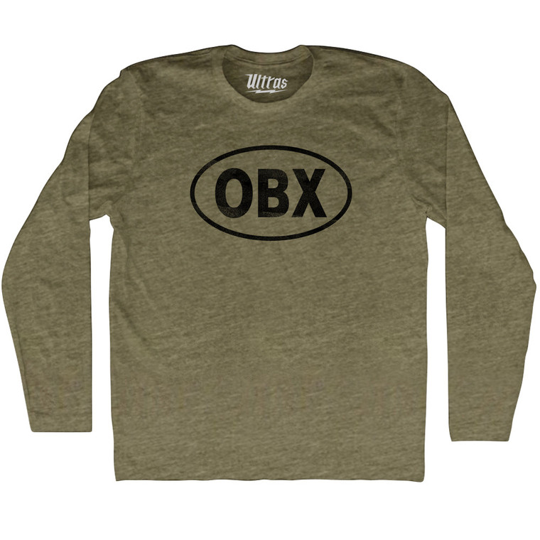 OBX Adult Tri-Blend Long Sleeve T-shirt - Athletic Military Green