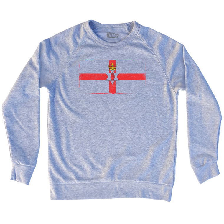 Northern Ireland Country Flag Adult Tri-Blend Sweatshirt - Heather Grey
