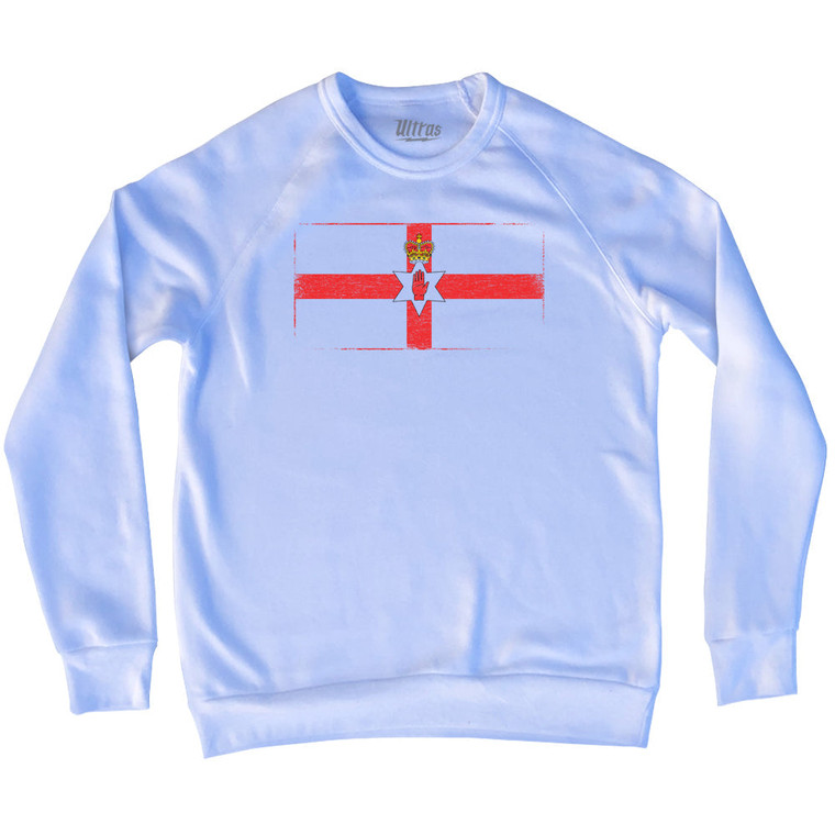 Northern Ireland Country Flag Adult Tri-Blend Sweatshirt - White