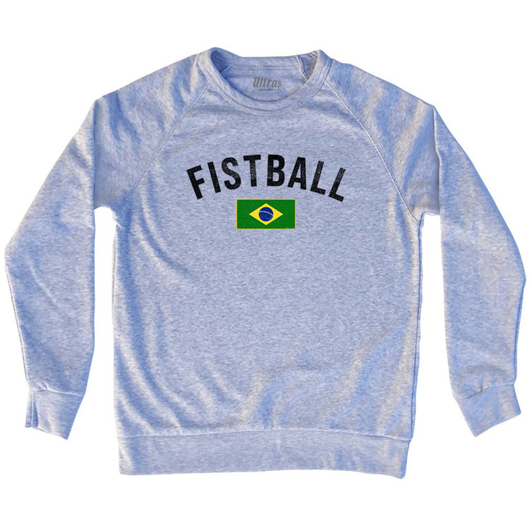 Brazil Fistball Country Flag Adult Tri-Blend Sweatshirt - Grey Heather