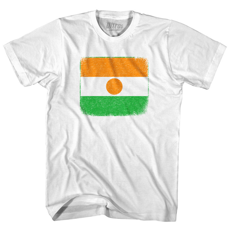 Niger Country Flag Womens Cotton Junior Cut T-Shirt - White