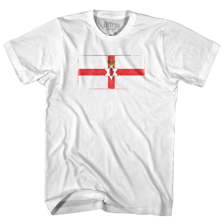 Northern Ireland Country Flag Womens Cotton Junior Cut T-Shirt - White