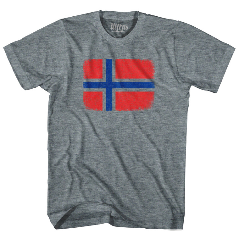 Norway Country Flag Womens Tri-Blend Junior Cut T-Shirt - Athletic Grey