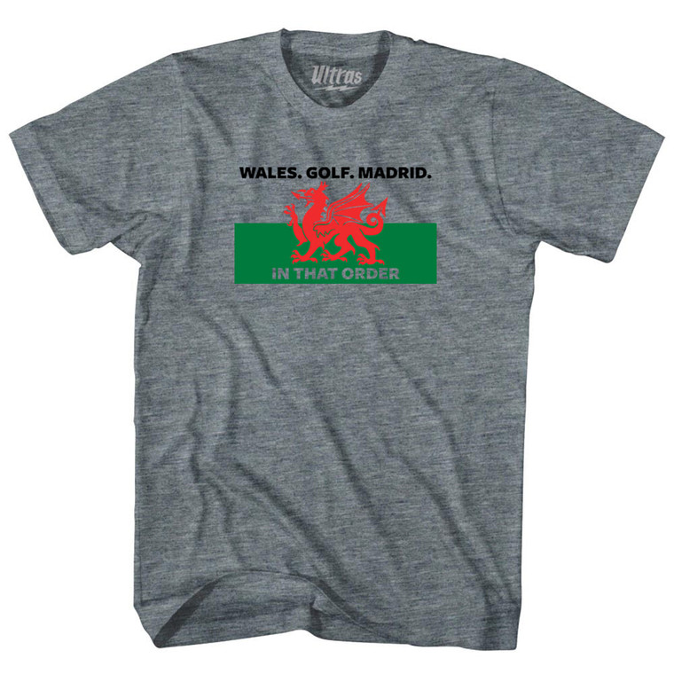 Wales Golf Madrid Adult Tri-Blend T-shirt - Athletic Grey