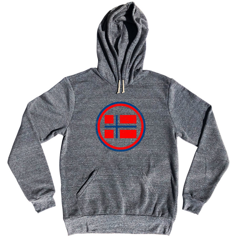 Norway Flag Tri-Blend Hoodie - Athletic Grey