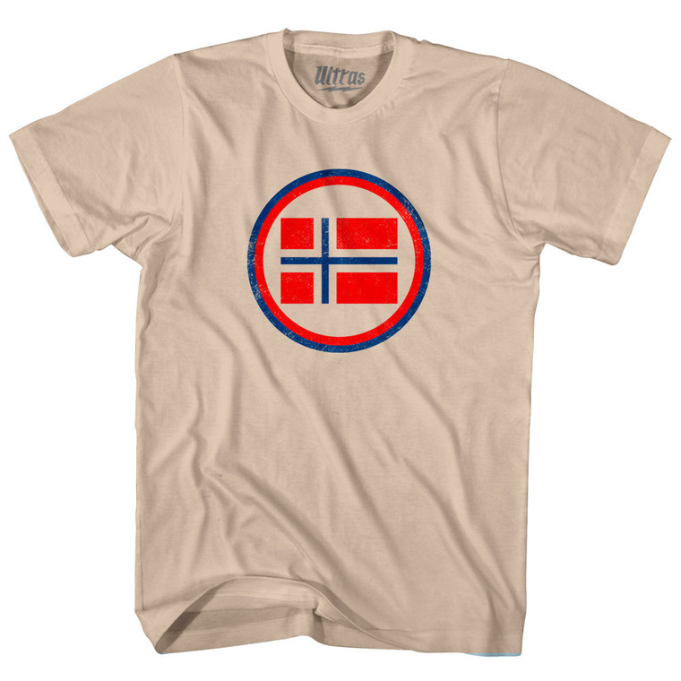 Norway Flag Adult Cotton T-shirt - Creme
