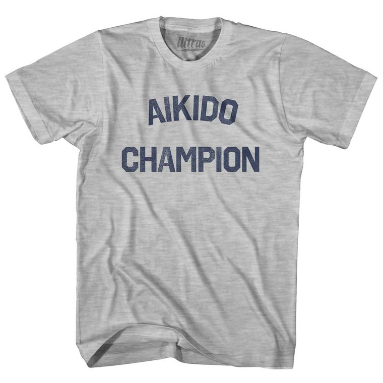 Aikido Champion Adult Cotton T-shirt - Grey Heather