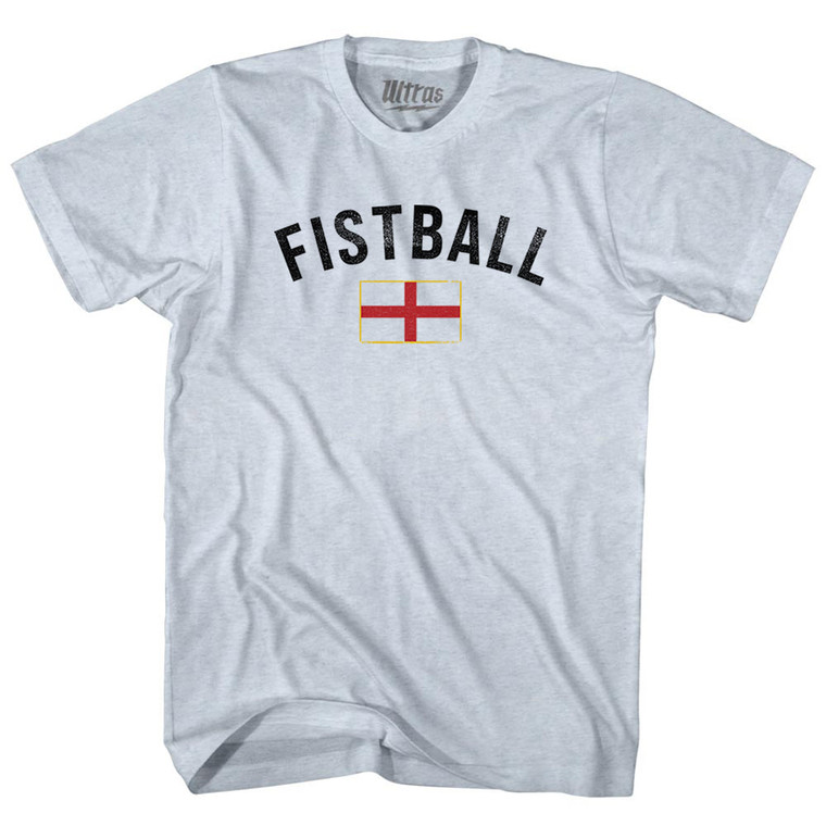 England Fistball Country Flag Adult Tri-Blend T-shirt - Athletic White