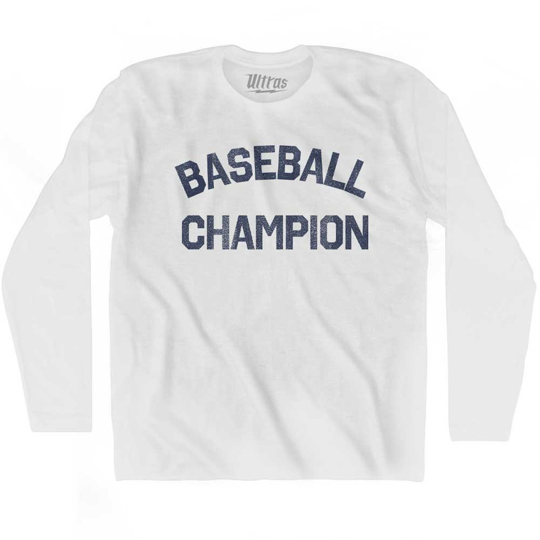 Baseball Champion Adult Cotton Long Sleeve T-shirt - White
