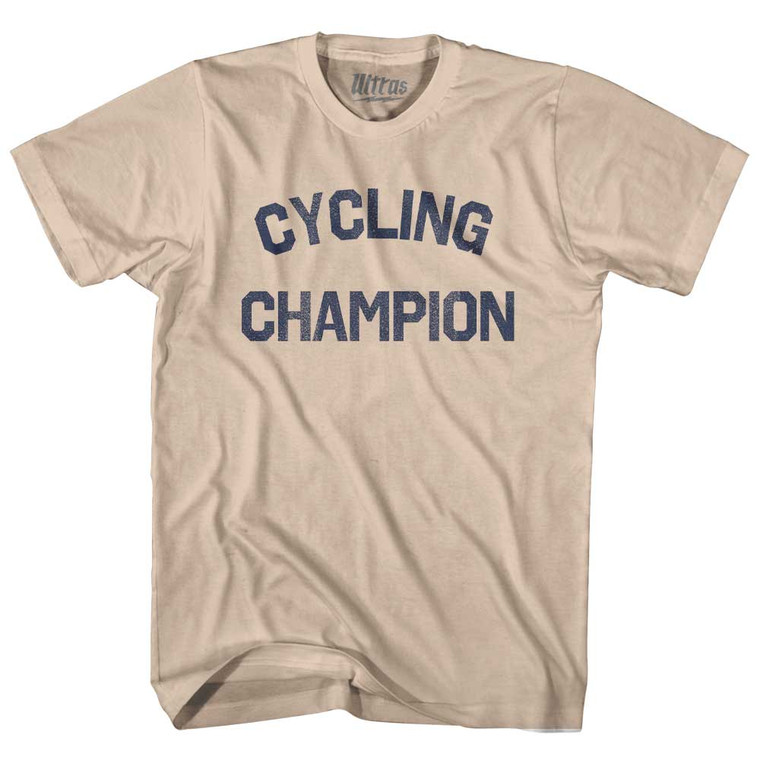 Cycling Champion Adult Cotton T-shirt - Creme