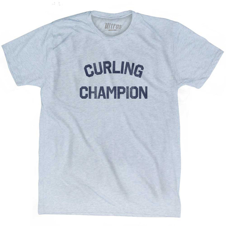 Curling Champion Adult Tri-Blend T-shirt - Athletic White