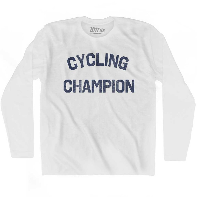 Cycling Champion Adult Cotton Long Sleeve T-shirt - White
