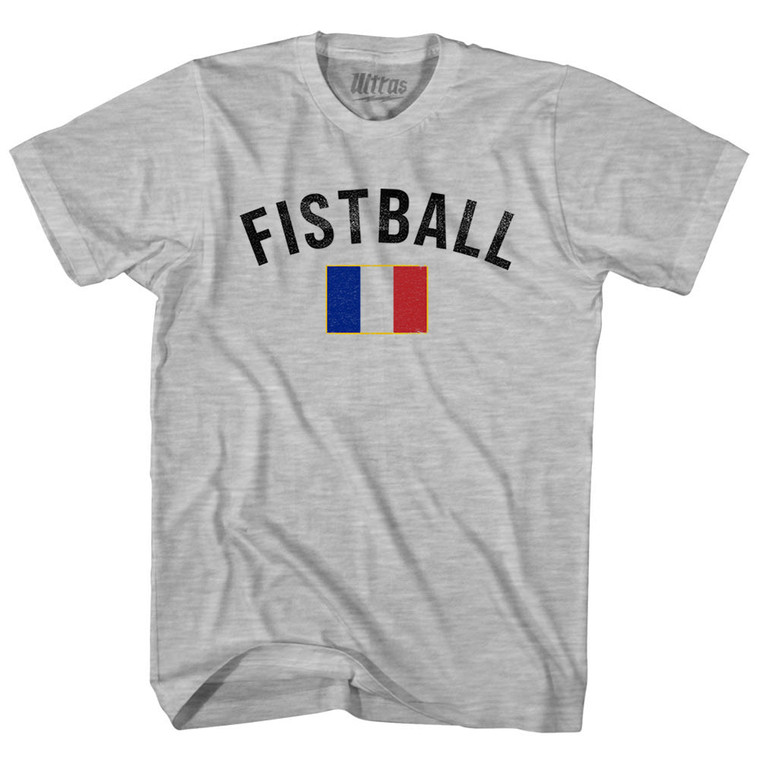France Fistball Country Flag Adult Cotton T-shirt - Grey Heather