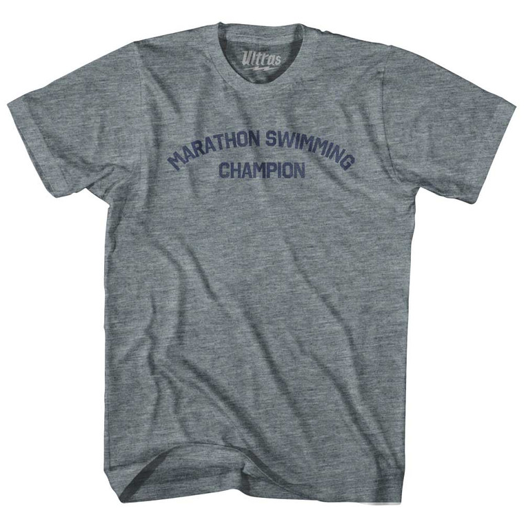 Marathon Swimming Champion Youth Tri-Blend T-shirt - Athletic Grey