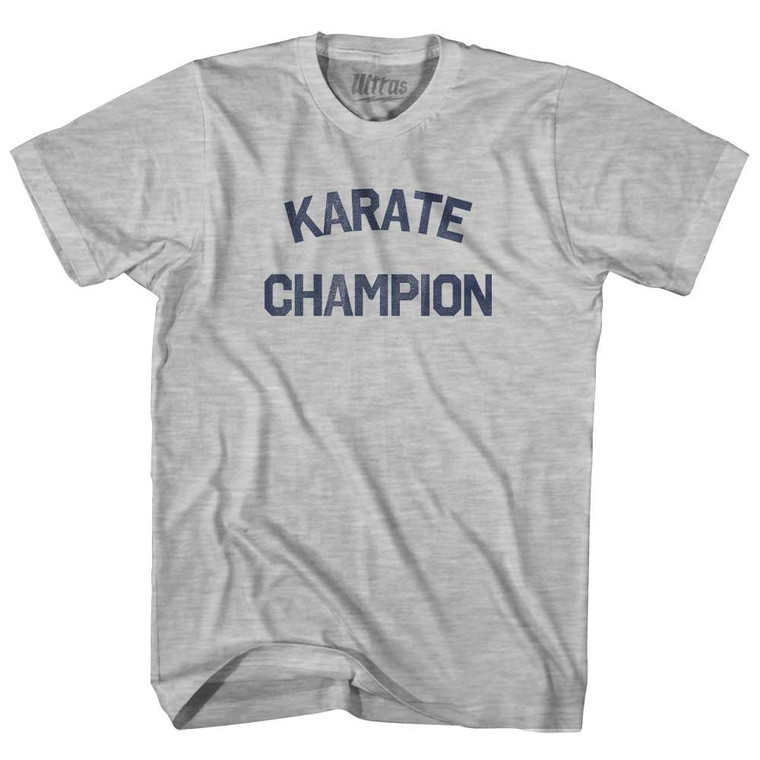 Karate Champion Adult Cotton T-shirt - Grey Heather