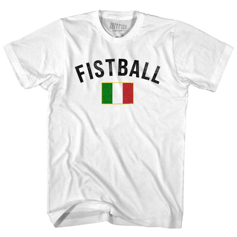 Italy Fistball Country Flag Adult Cotton T-shirt - White