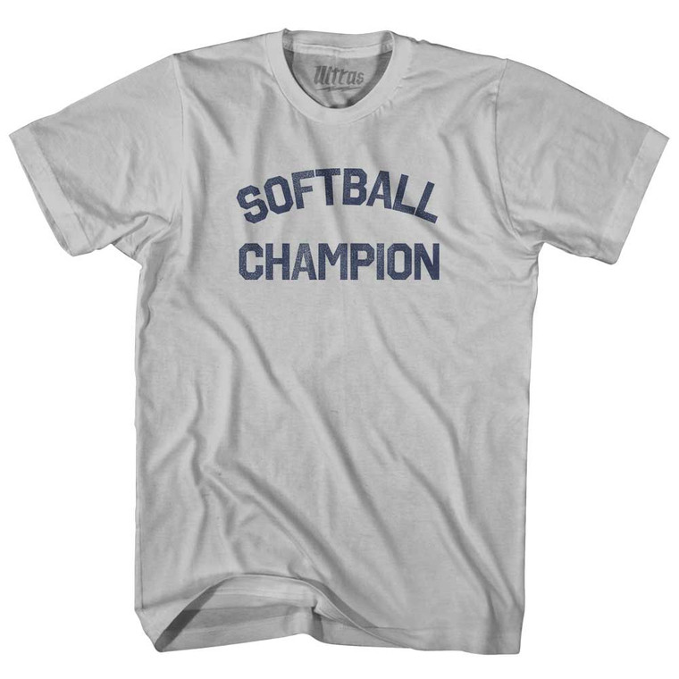 Softball Champion Adult Cotton T-shirt - Cool Grey