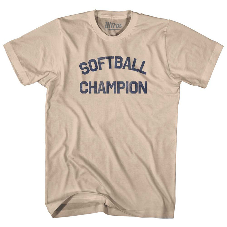 Softball Champion Adult Cotton T-shirt - Creme
