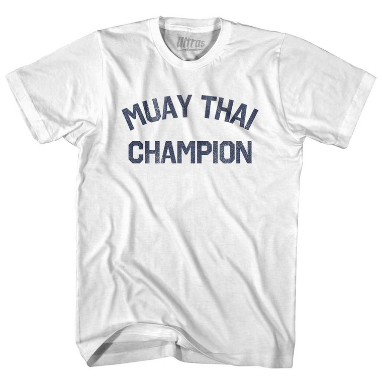 Muay Thai Champion Womens Cotton Junior Cut T-Shirt - White