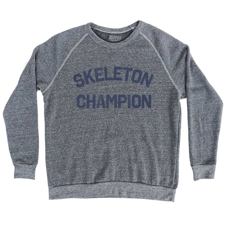 Skeleton Champion Adult Tri-Blend Sweatshirt - Athletic Grey
