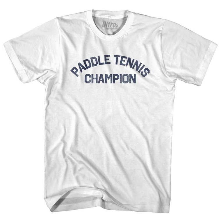 Paddle Tennis Champion Womens Cotton Junior Cut T-Shirt - White