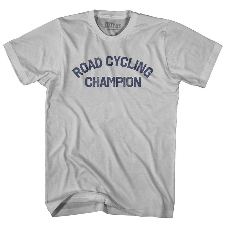 Road Cycling Champion Adult Cotton T-shirt - Cool Grey