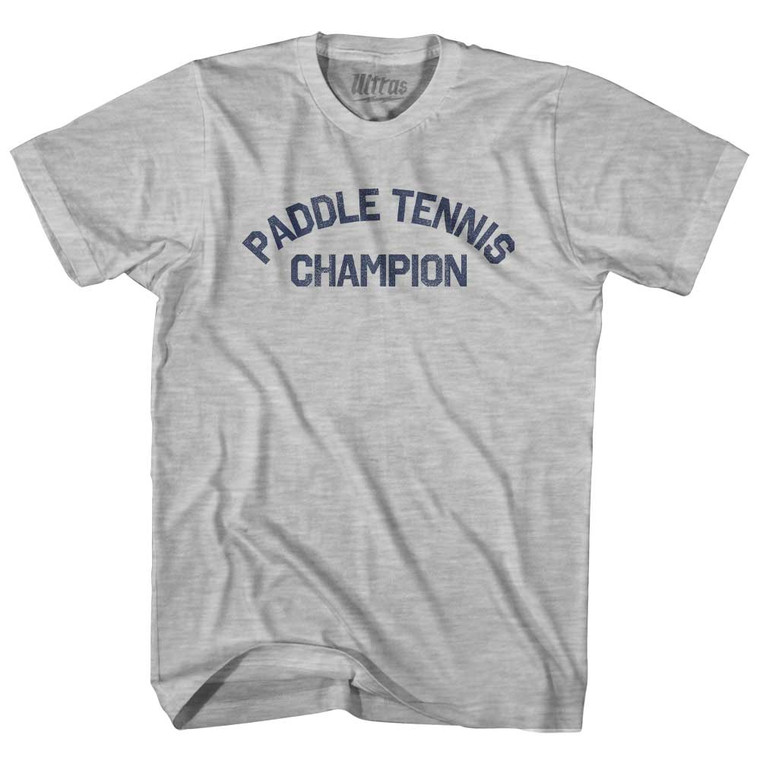 Paddle Tennis Champion Womens Cotton Junior Cut T-Shirt - Grey Heather