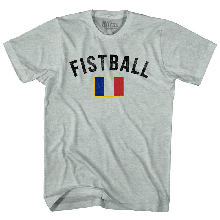 France Fistball Country Flag Adult Tri-Blend T-shirt - Athletic Cool Grey