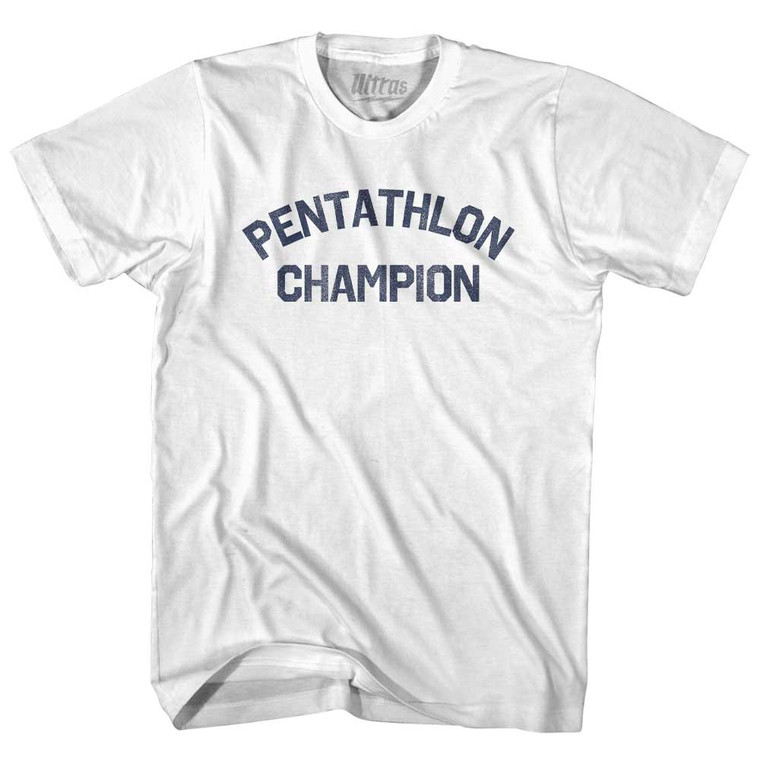 Pentathlon Champion Adult Cotton T-shirt - White