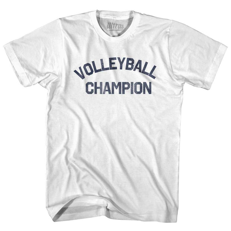 Volleyball Champion Womens Cotton Junior Cut T-Shirt - White