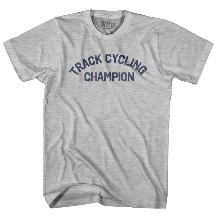 Track Cycling Champion Adult Cotton T-shirt - Grey Heather