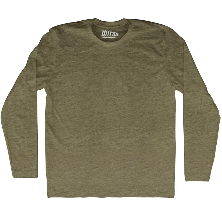 Blank Adult Tri-Blend Long Sleeve T-shirt - Athletic Military Green