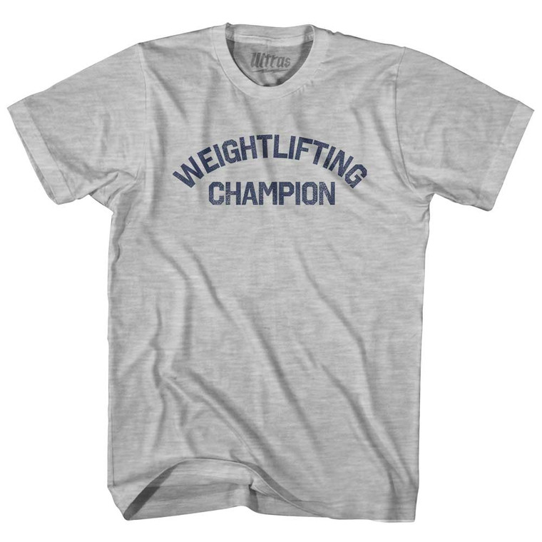 Weightlifting Champion Womens Cotton Junior Cut T-Shirt - Grey Heather
