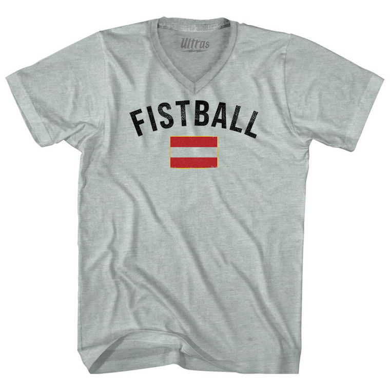 Austria Fistball Country Flag Adult Tri-Blend V-neck T-shirt - Athletic Cool Grey Austria Fistball Country Flag Adult Tri-Blend V-neck T-shirt - Athletic Cool Grey