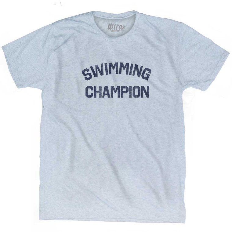 Swimming Champion Adult Tri-Blend T-shirt - Athletic White