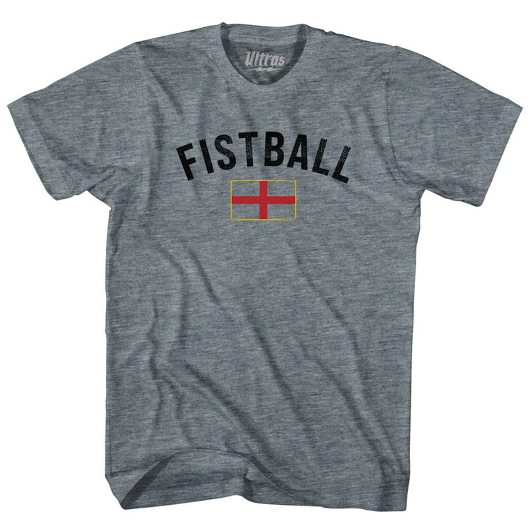 England Fistball Country Flag Youth Tri-Blend T-shirt - Athletic Grey