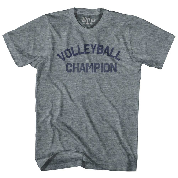 Volleyball Champion Adult Tri-Blend T-shirt - Athletic Grey