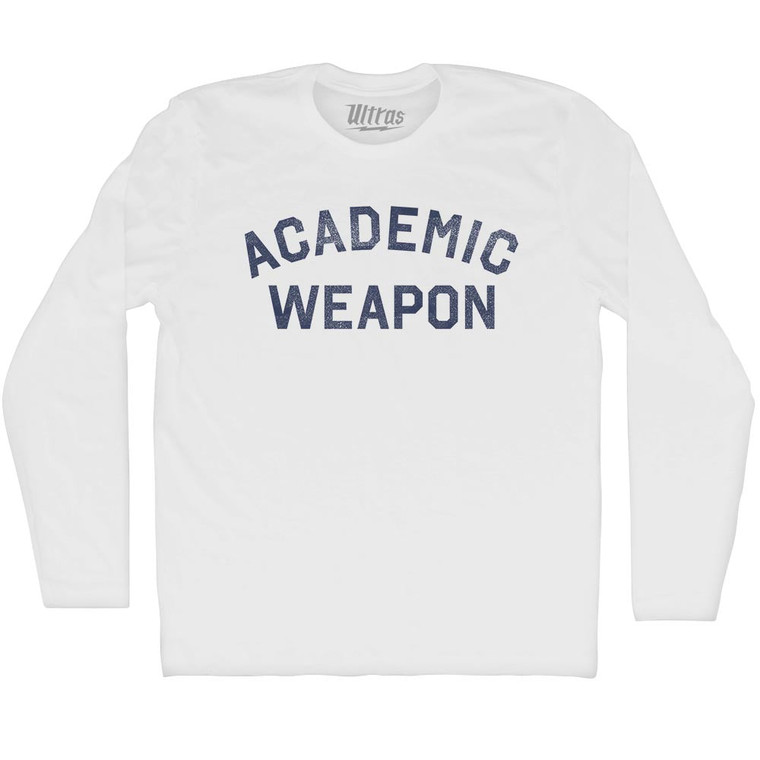 Academic Weapon Adult Cotton Long Sleeve T-shirt - White
